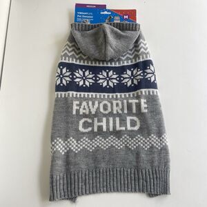 Vibrant Life Holiday Pet Sweater "Favorite Child" Sz M Beagle Standard Poodle